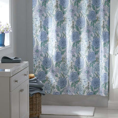 Garden Bliss Classic Smooth Sateen Shower Curtain - Blue Multi