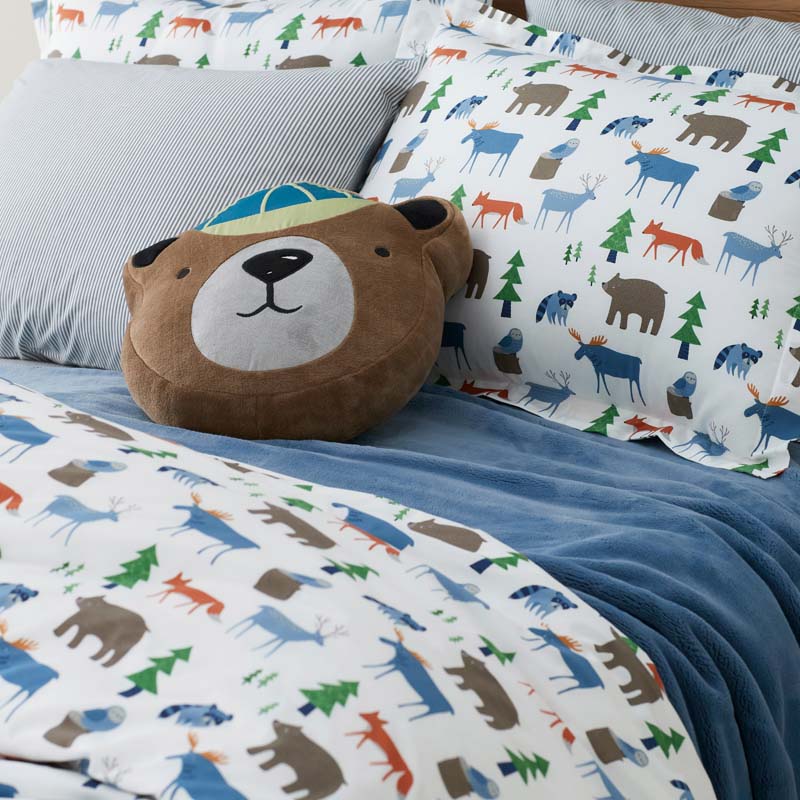 Forest Friends Classic Cool Organic Cotton Percale Sham - White Multi, Standard