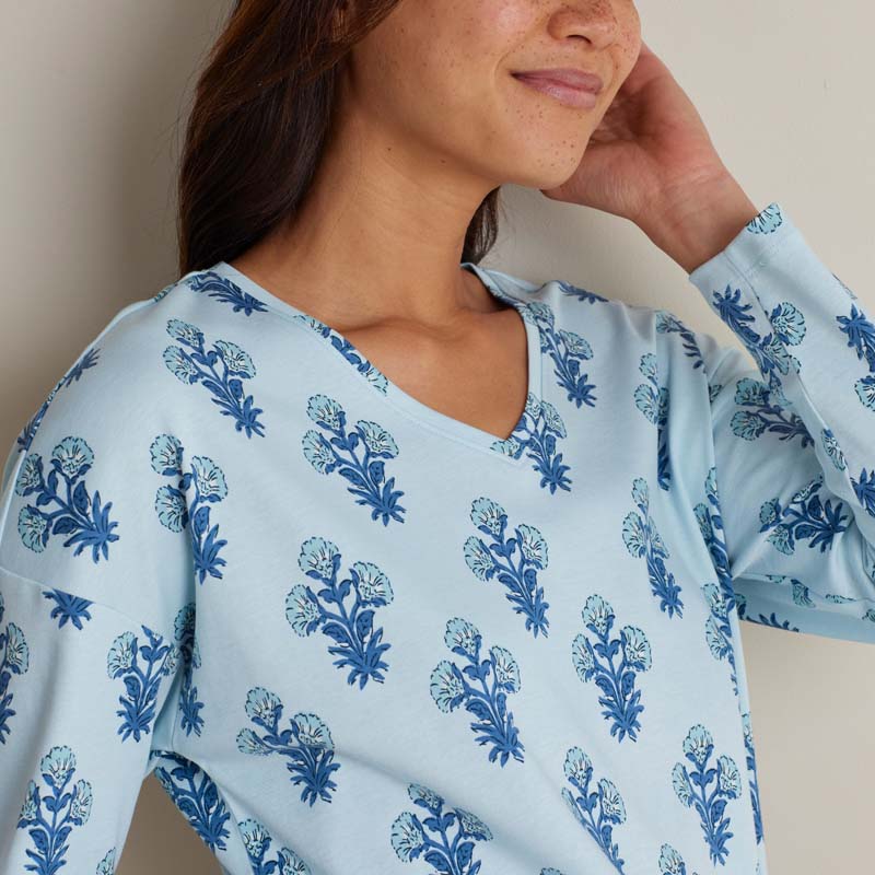 Printed Peruvian Cotton Women's Jogger Pants Pajama Set - Suhana, XS