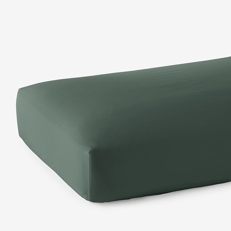 Premium Smooth Supima® Cotton Wrinkle-Free Sateen Fitted Bed Sheet - Olive Green, Deep Pocket Queen