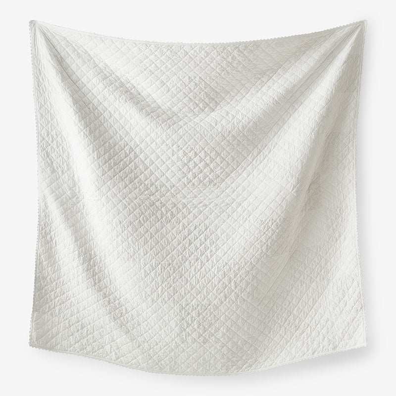 Vintage Eyelet Quilt - White, Full/Queen