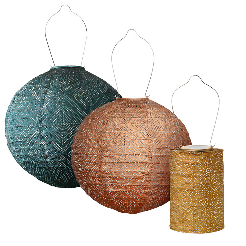 Soji™ Stella Earth Tones Solar Lantern, Set of 3 - Earth