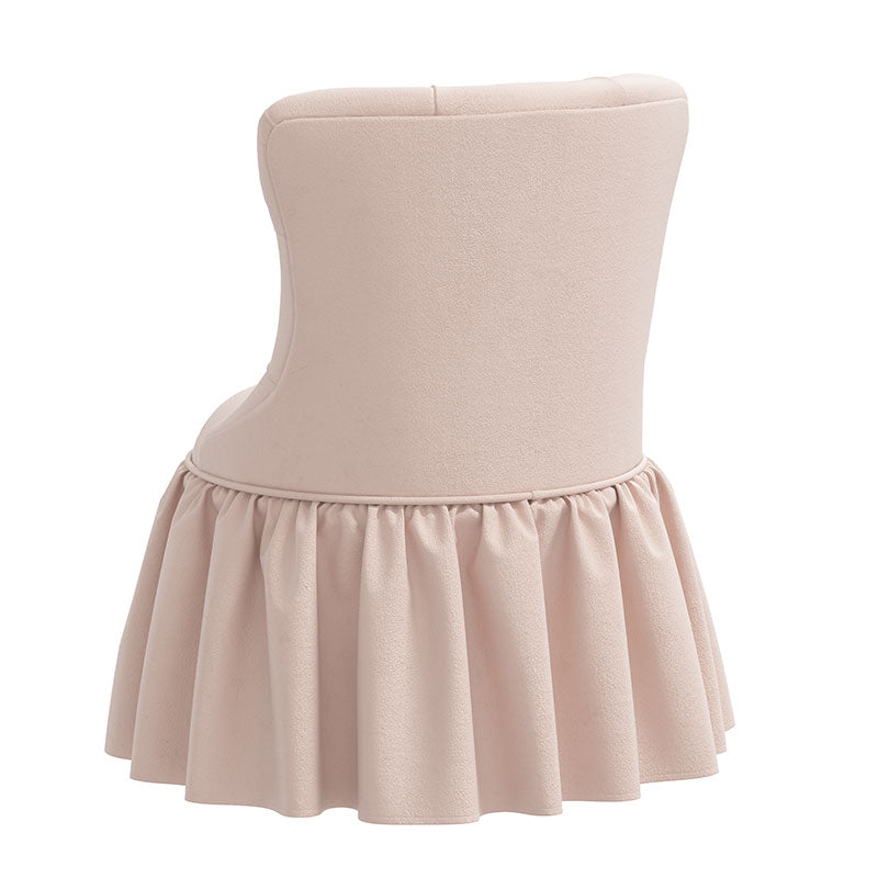 Velvet Ruffle Chair - Blush