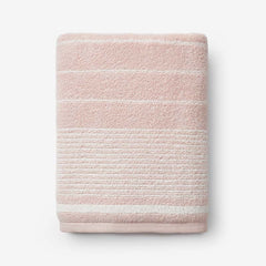 Plush Spa Stripe Bath Towel - Light Rose Quartz