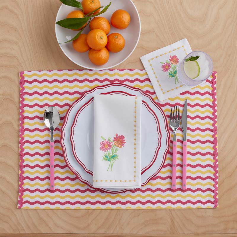 Arienna Embroidered Cocktail Napkins, Set of 4 - Multi