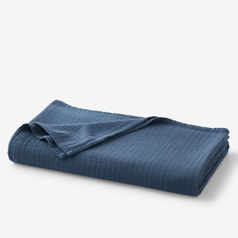 Gossamer Cotton Blanket - Sapphire, Full/Queen