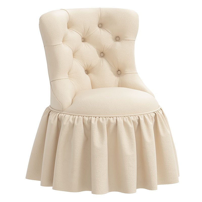 Velvet Ruffle Chair - Pearl