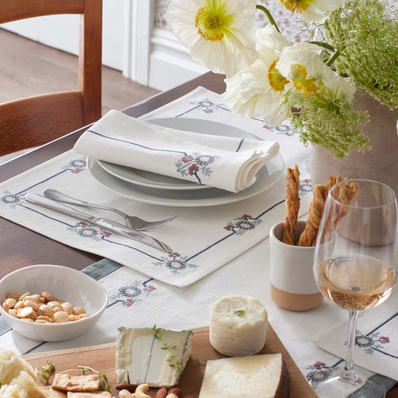 Floral Placemats, Set of 4 - Floral Border