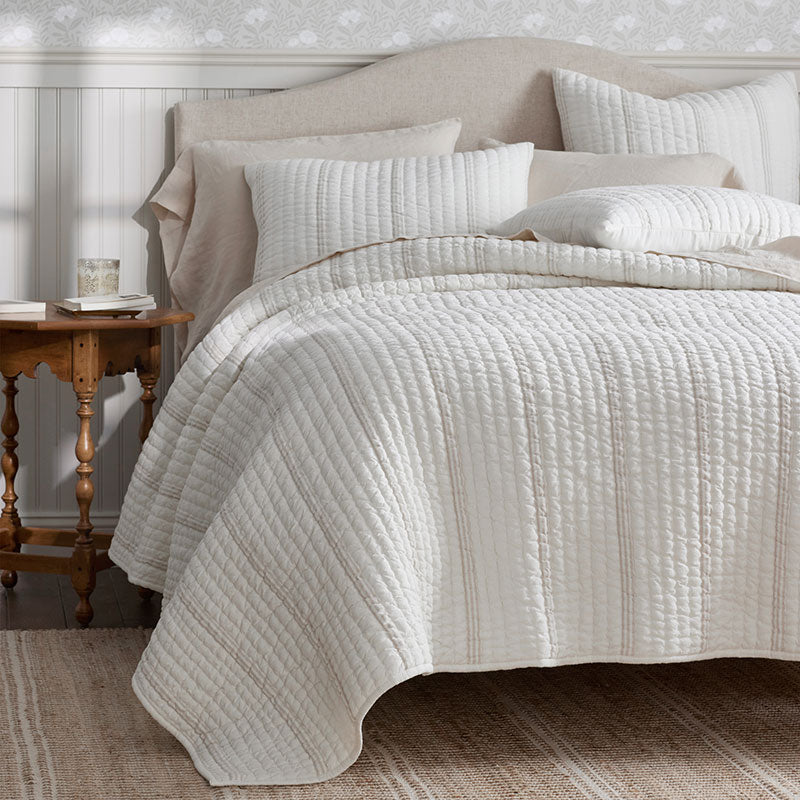 Stripe Quilted Sham - Awning Stripe, King