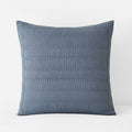 Premium Breathable Washed Linen Solid Quilted Sham - Blue Stone, Euro