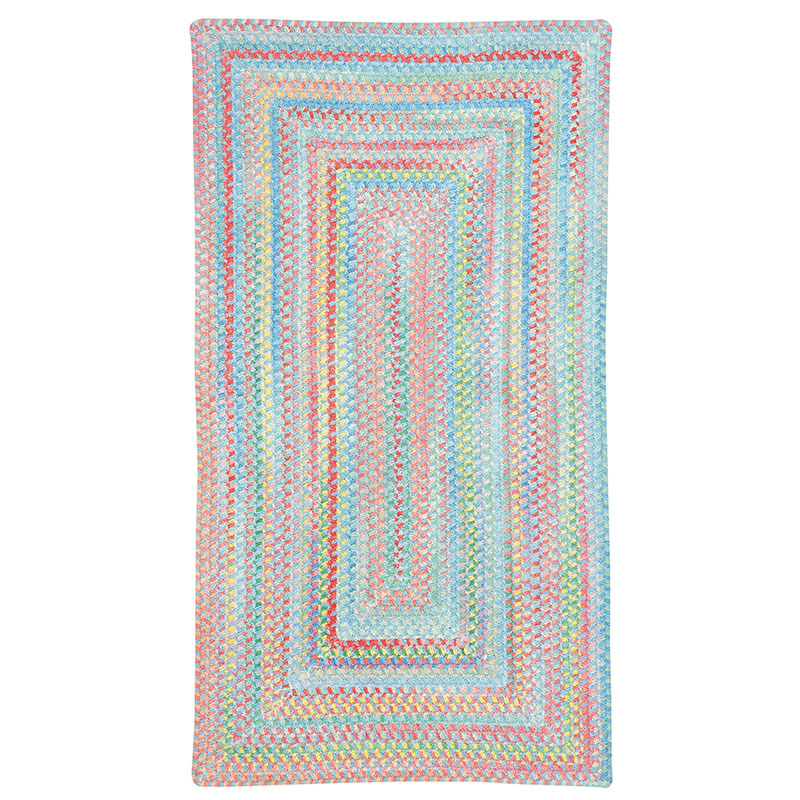 Garden Stripe Reversible Braided Cotton Rug - Blue, 5' x 8'
