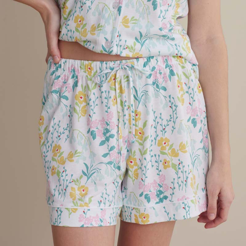 Cotton Modal Women's Shorts Set - Spring Garden, XXL