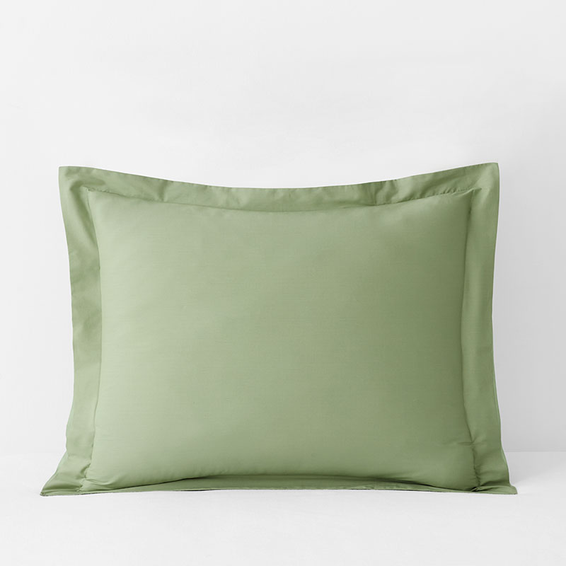 Classic Cool Organic Cotton Percale Solid Sham - Moss Green, Standard