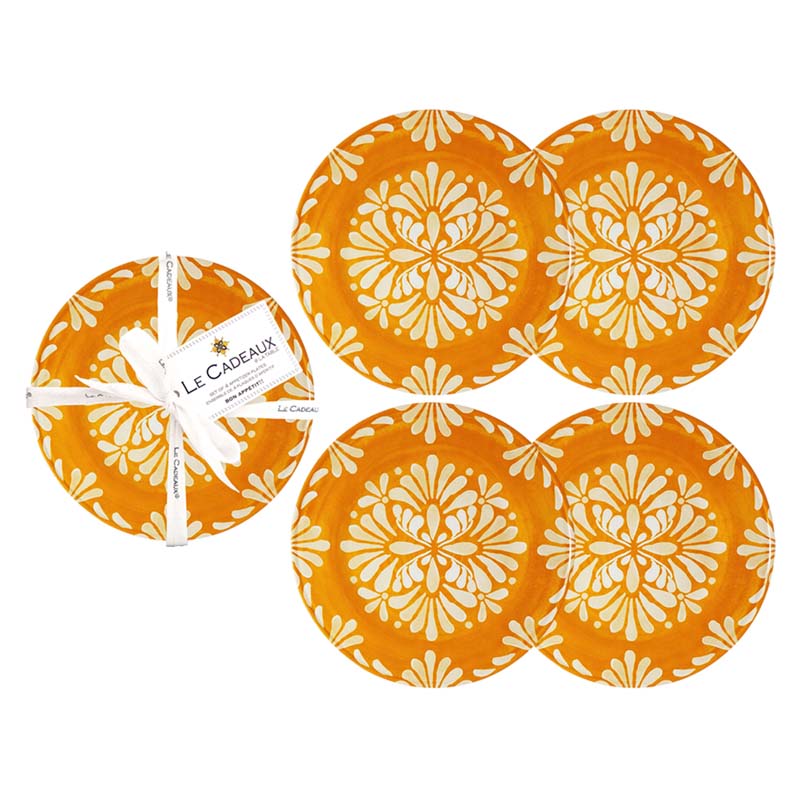 Paloma Appetizer Plates, Set of 4 - Orange