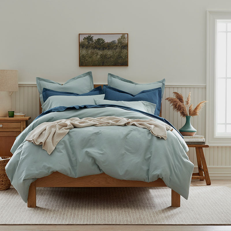 Classic Ultra-Cozy Cotton Velvet Flannel Fitted Bed Sheet - Seafoam, Queen