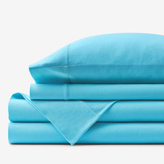 T-Shirt Soft Jersey Knit Bed Sheet Set - Turquoise, Full