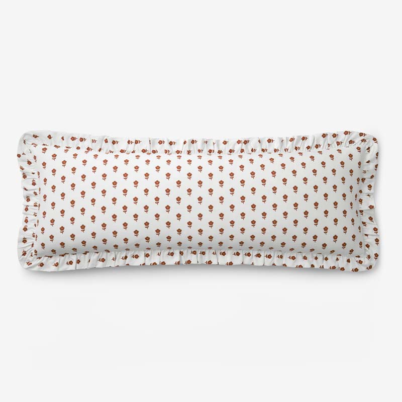 Flowers Decorative Lumbar Pillow Cover -  Flowers Nutmeg, 14 in. x 40 in.