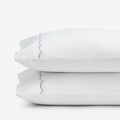 Scallop Embroidered Premium Cool Egyptian Percale Pillowcase Set - Lavender, King
