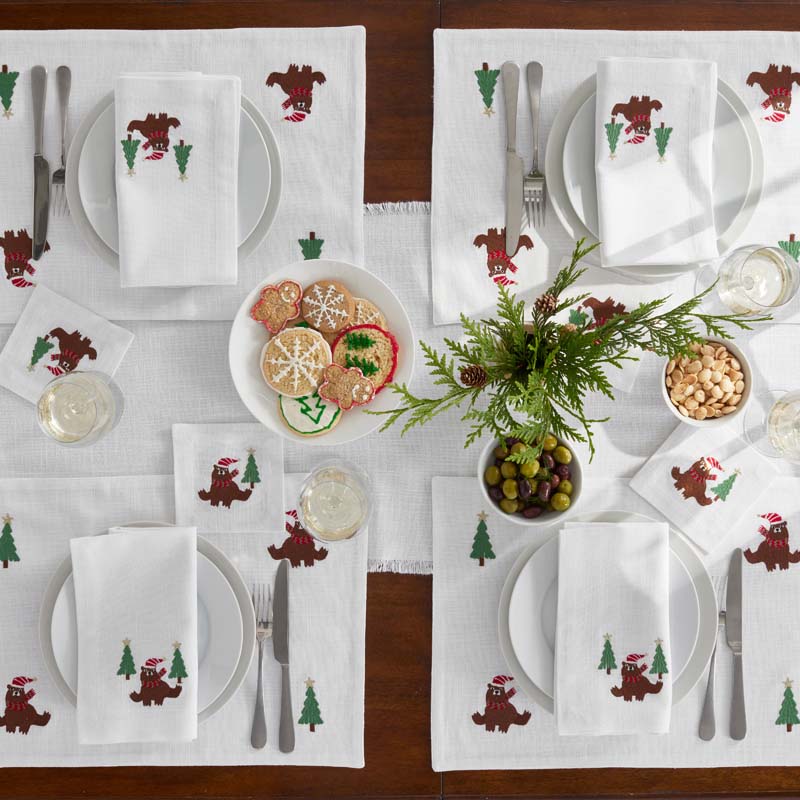 Embroidered Novelty Placemats, Set of 4 - Bear