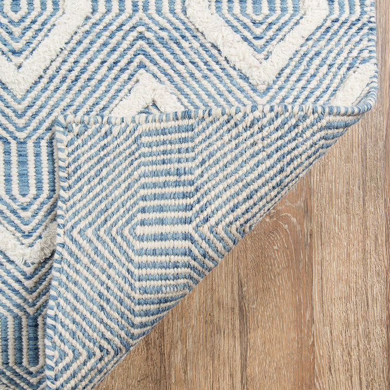 Arrow Stripe Handwoven Wool Rug - Blue, 4' x 6'