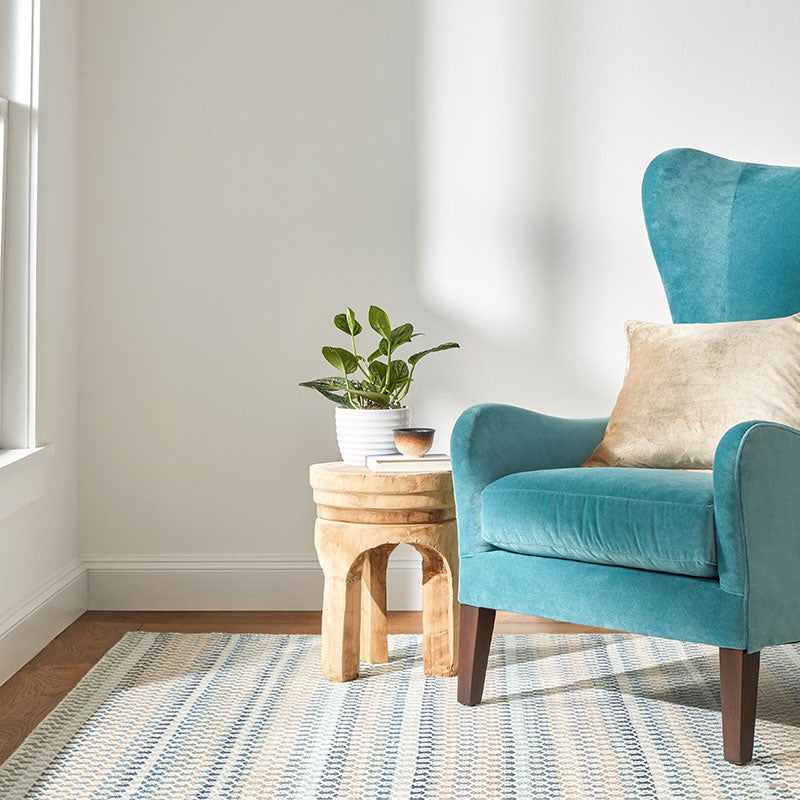 Poppy Handwoven Wool Rug - Blue, 2' 6" x 8' Runner