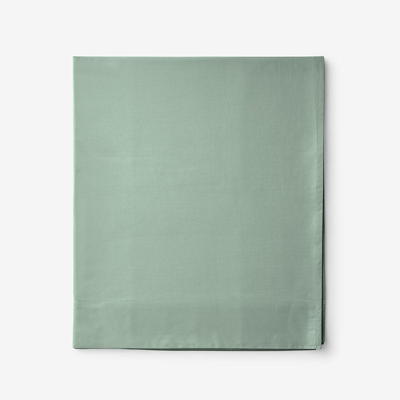 Classic Cool Cotton Percale Flat Bed Sheet - Thyme, Oversized Queen