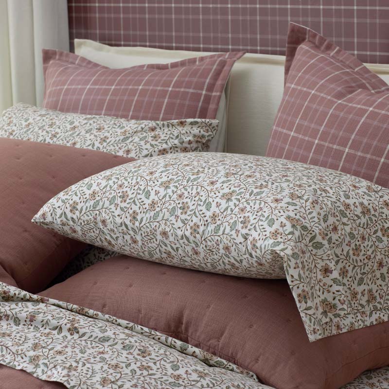 Garden Patch Floral Garment Washed Cotton Percale Bed Sheet Set - Multi, Full
