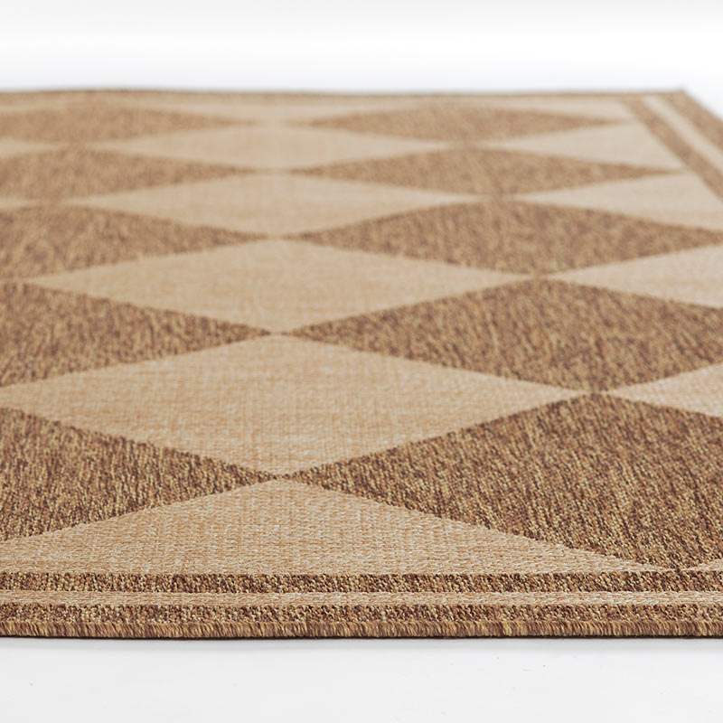 Diamond Checkered Outdoor Rug - Natural, 5' 3" x 7'