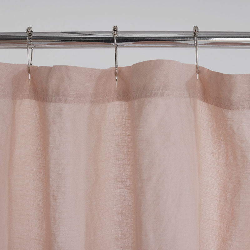 Premium Breathable Washed Linen Solid Shower Curtain - Rose Smoke
