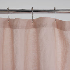 Premium Breathable Washed Linen Solid Shower Curtain - Rose Smoke