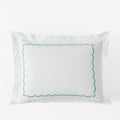 Scallop Embroidered Premium Cool Egyptian Percale Sham - Green, King