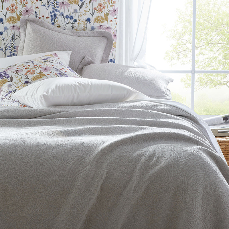 Hillcrest Cotton Matelassé Sham - Steel Blue