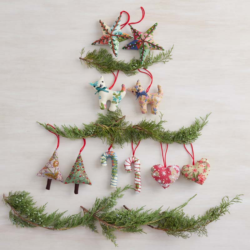 Quilted Ornaments, Set of 2 - Candy Canes