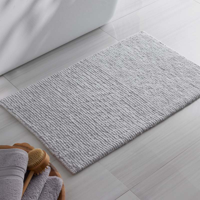 Thin Stripe Bath Rug - Silver, 21 in. x 34 in.