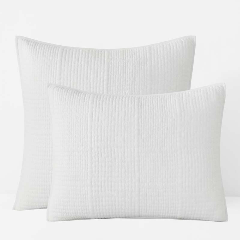 Texture Block Quilted Sham - White, King