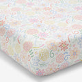 Floral Dream Classic Cool Organic Cotton Percale Fitted Crib Sheet - White Multi