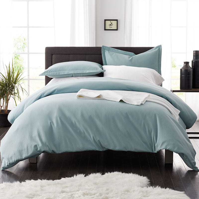 Luxe Ultra-Cozy Cotton Velvet Flannel Sham Cloud Blue, King