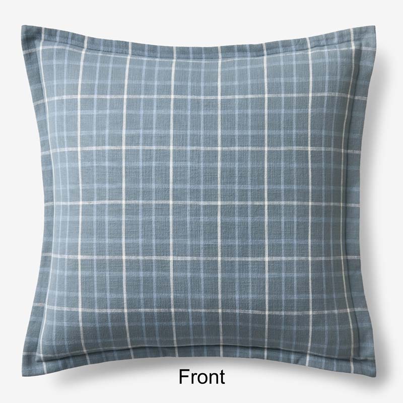 Yarn-Dyed Plaid Reversible Sham - Mineral, Euro