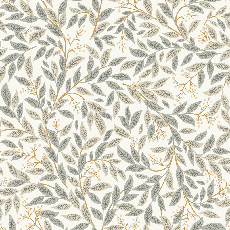 Willowberry Traditional Wallpaper - Linen White, Swatch