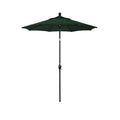 6' Round Outdoor Patio Umbrella, Aluminum with Push Button Tilt - Black Finish, Forest Green