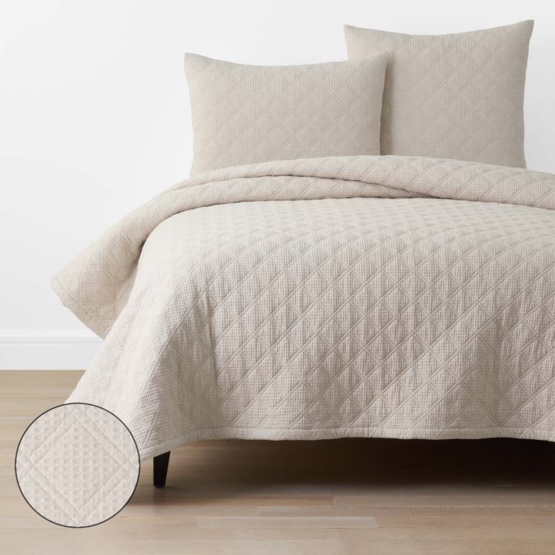Waffle Quilt - Buff, Twin/Twin XL