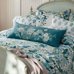 Garden Party Classic Cool Cotton Percale Comforter - Teal, Full/Queen