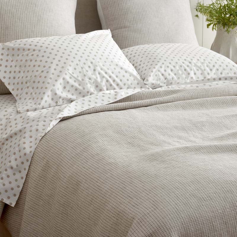 Yarn-Dyed Pencil Stripe Quilted Sham - Taupe, King