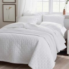 Waffle Quilted Sham - White, King