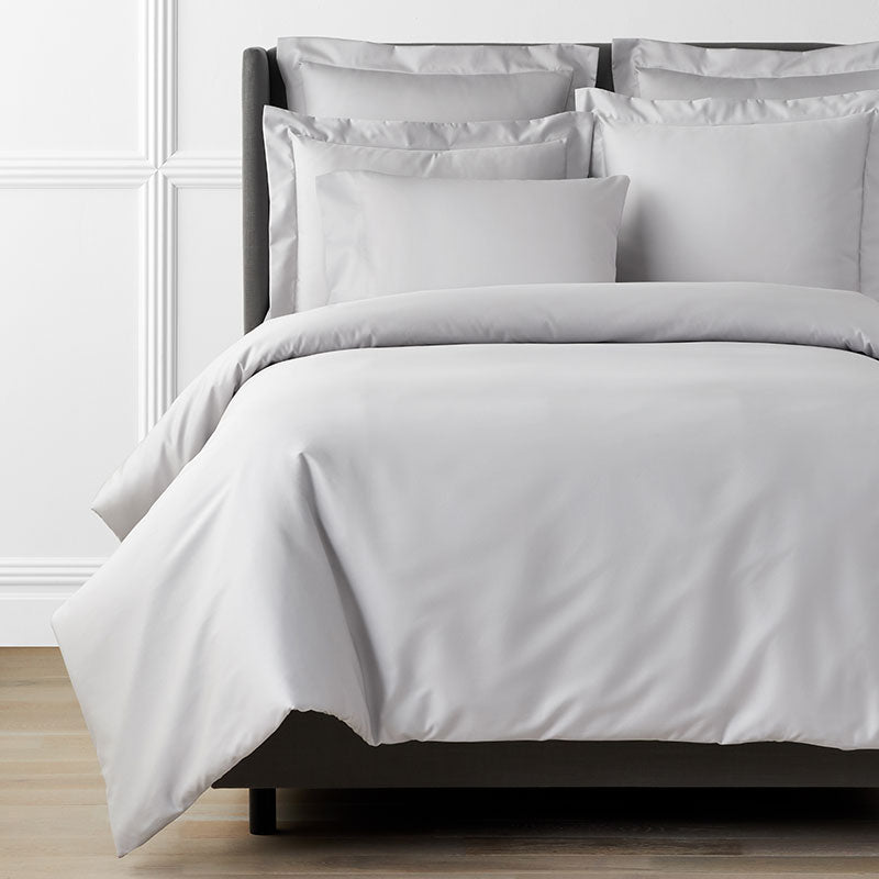Premium Smooth Supima® Cotton Wrinkle-Free Sateen Duvet Cover - Light Gray, King/Cal. King