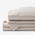 Classic Stripes and Plaids Cool Yarn-Dyed Cotton Percale Bed Sheet Set - Stripe Tan, Twin XL
