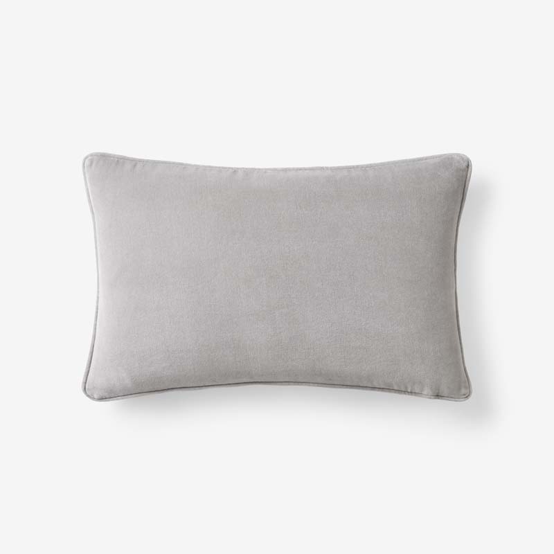 Velvet Decorative Lumbar Pillow Cover - Gray, 12 in. x 21 in.