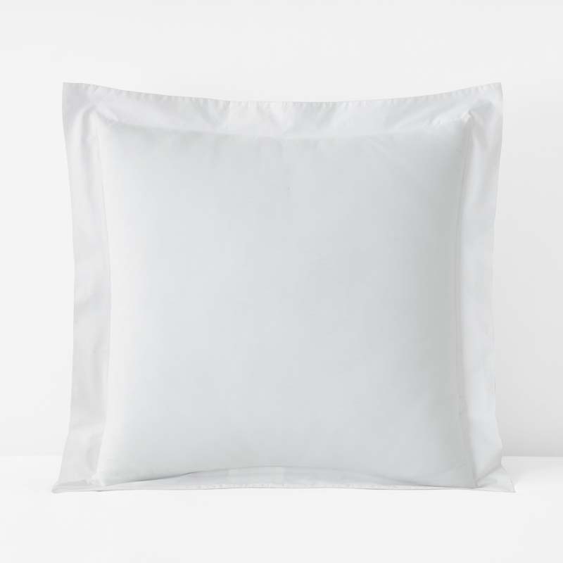 Solid Garment Washed Cotton Percale Sham - White, Euro