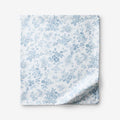 Whisper Fleur Premium Smooth Wrinkle-Free Sateen Flat Bed Sheet - Blue Mist, Queen