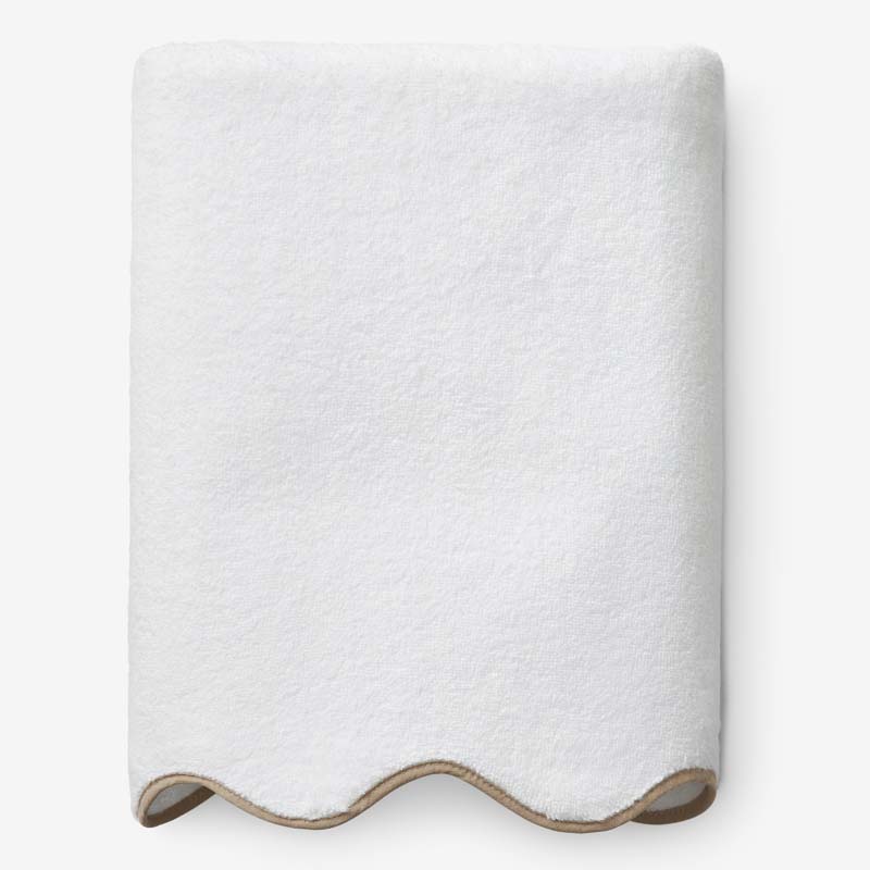 Scalloped Edge Bath Sheet - Beige